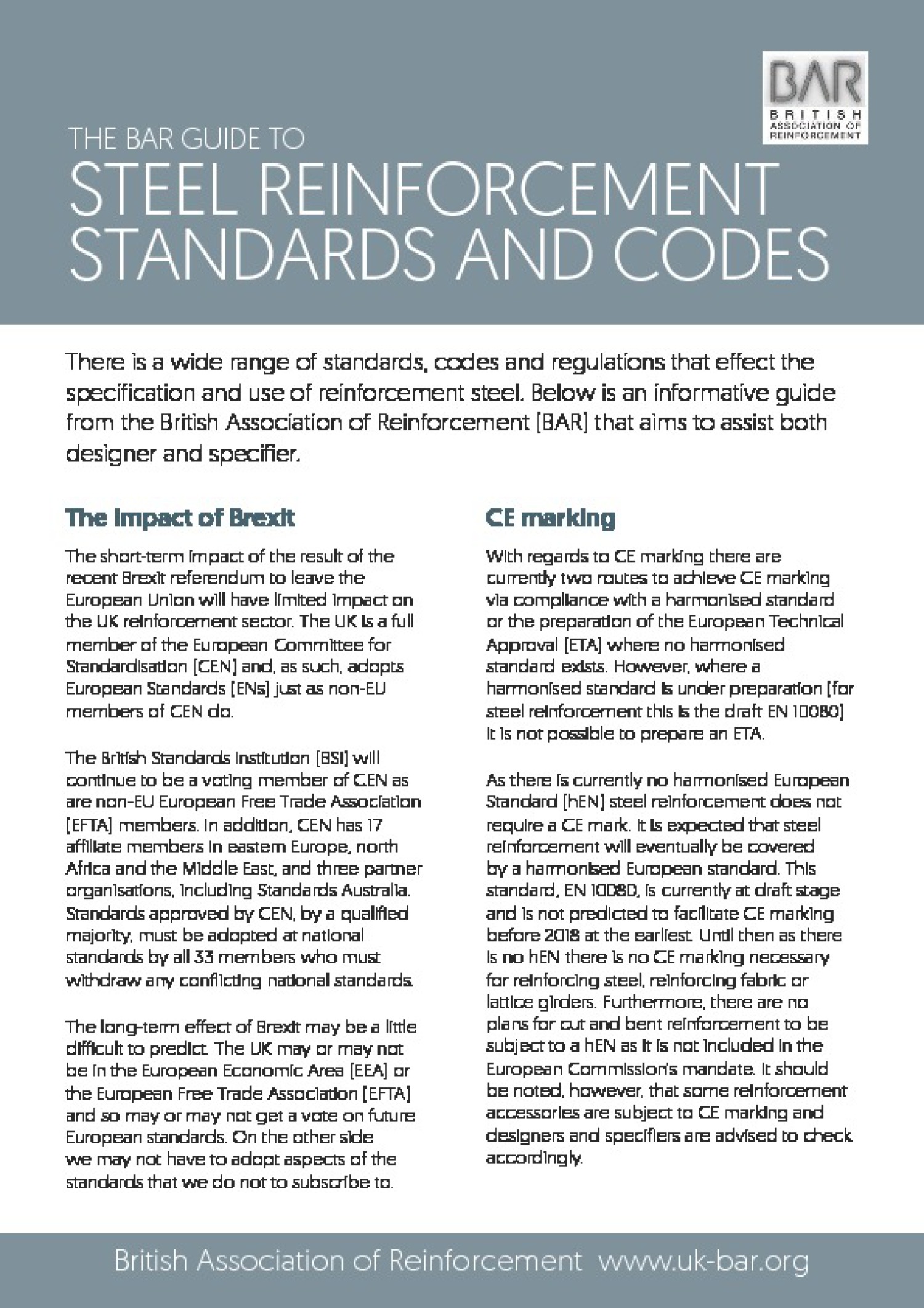 Guidance Note: Steel reinforcement standards guide