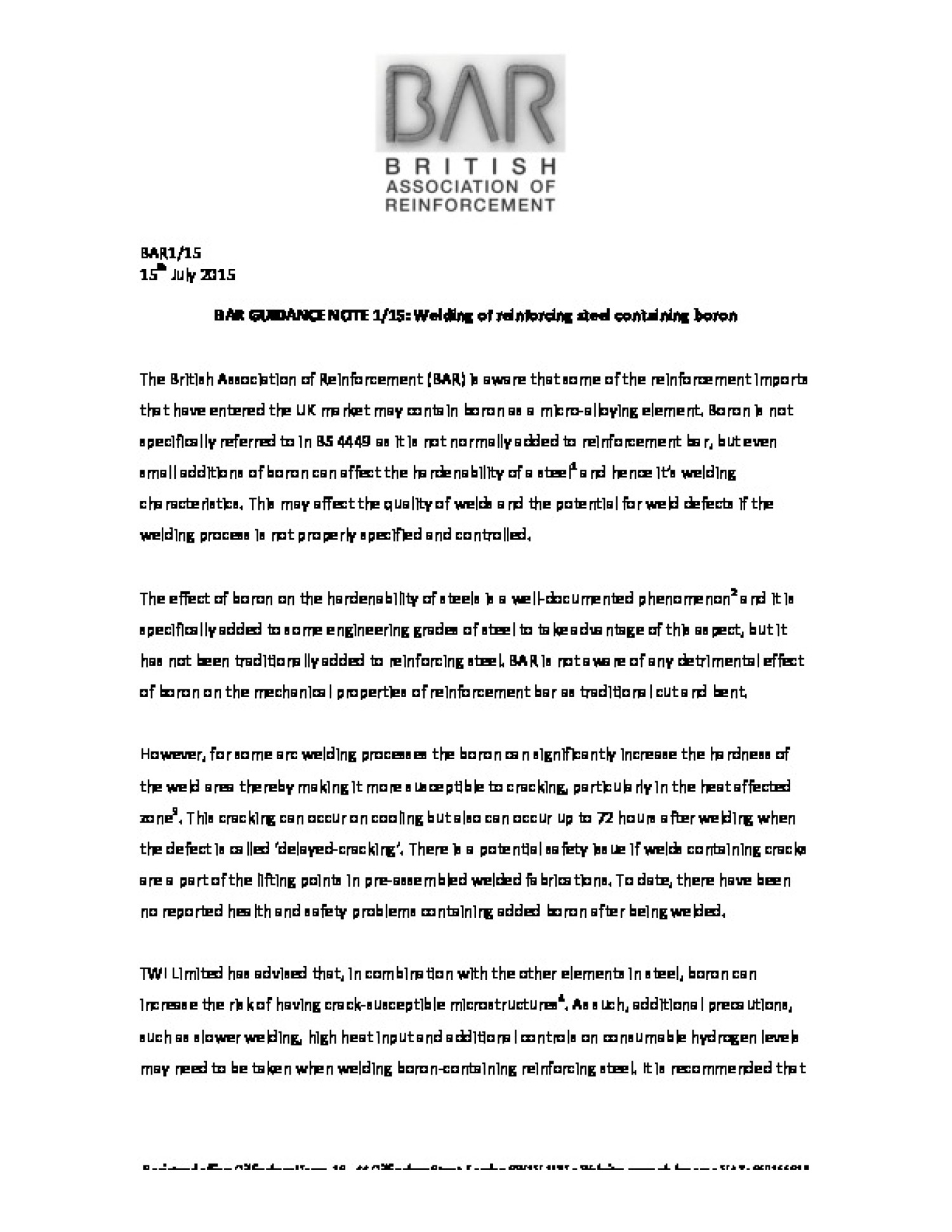 Guidance Note: Boron in Steel